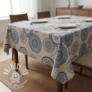 Tissu déco Linenlook premium Geometric mandala