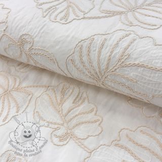 Tissu coton VOILE EMBROIDERY Kady off white