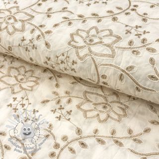 Tissu coton VOILE EMBROIDERY Kiara off white