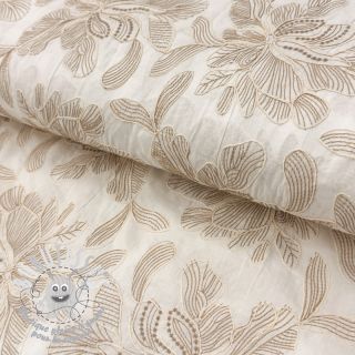 Tissu coton VOILE EMBROIDERY Kim off white