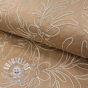 SUEDE Tape flower beige