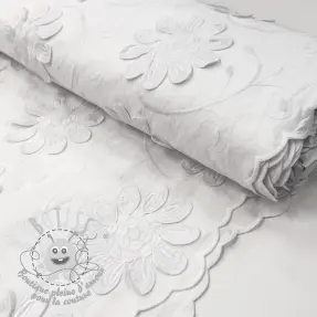 Tissu coton EMBROIDERY Bellagio white