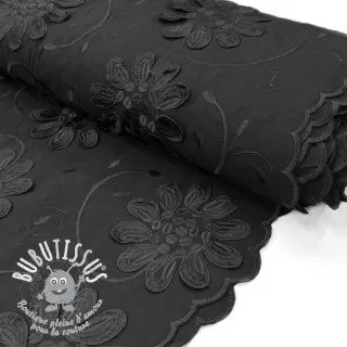 Tissu coton EMBROIDERY Bellagio black