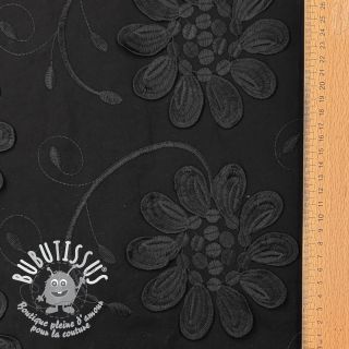 Tissu coton EMBROIDERY Bellagio black