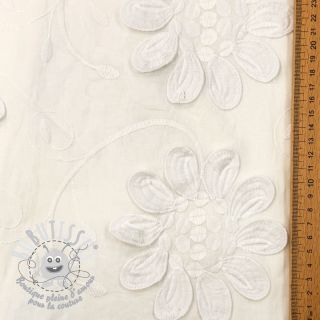 Tissu coton EMBROIDERY Bellagio off white