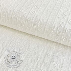 Tissu coton EMBROIDERY Pattern white