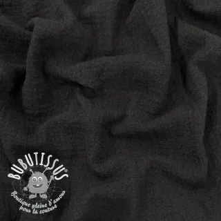 Tissu coton SLUB WASHED black