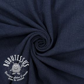 Tissu coton SLUB WASHED navy