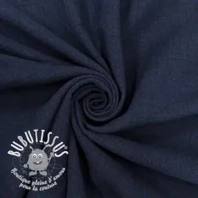 Tissu coton SLUB WASHED navy