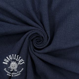 Tissu coton SLUB WASHED navy