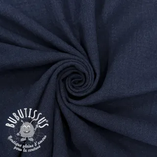 Tissu coton SLUB WASHED navy