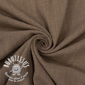 Tissu coton SLUB WASHED taupe