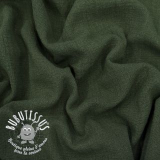 Tissu coton SLUB WASHED army green