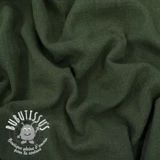 Tissu coton SLUB WASHED army green