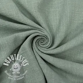 Tissu coton SLUB WASHED old green