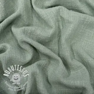 Tissu coton SLUB WASHED old green