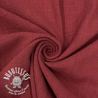 Tissu coton SLUB WASHED wine red