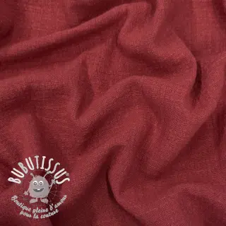 Tissu coton SLUB WASHED wine red