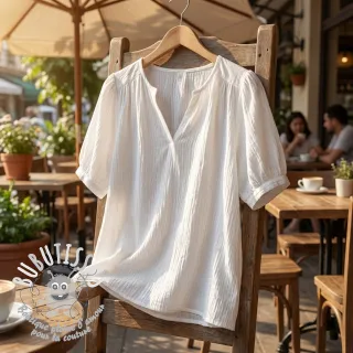 Tissu coton WASHED white