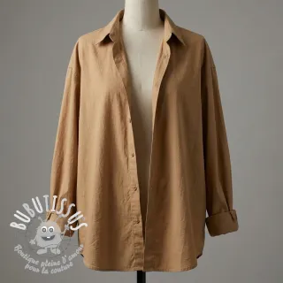 Tissu coton WASHED cinnamon
