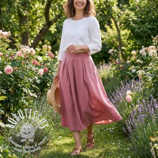 Tissu coton WASHED dark blush