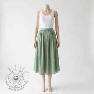 Tissu coton WASHED old green