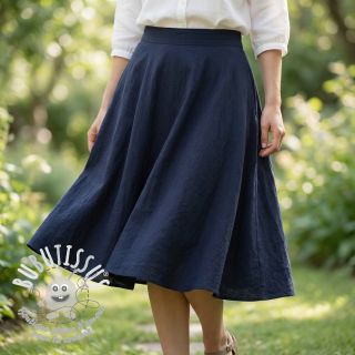 Tissu coton WASHED navy