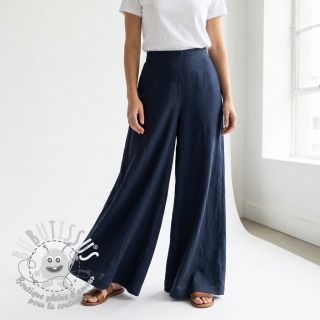 Tissu coton WASHED navy