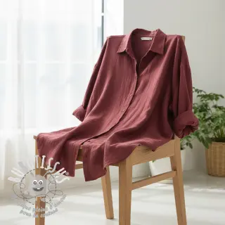 Tissu coton SLUB WASHED wine red