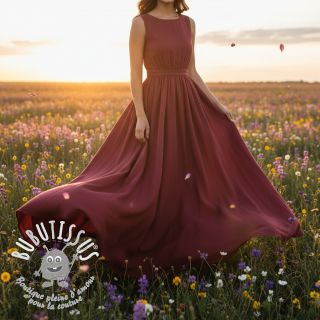 Tissu coton SLUB WASHED wine red