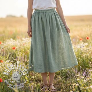 Tissu coton SLUB WASHED old green