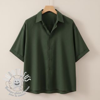 Tissu coton SLUB WASHED army green