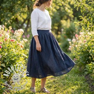 Tissu coton SLUB WASHED navy