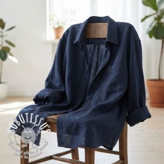 Tissu coton SLUB WASHED navy