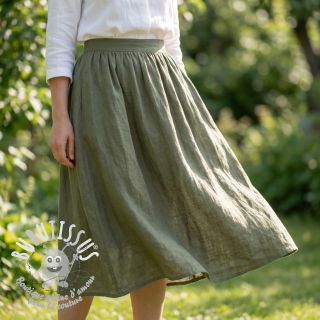 Tissu coton SLUB WASHED pickle