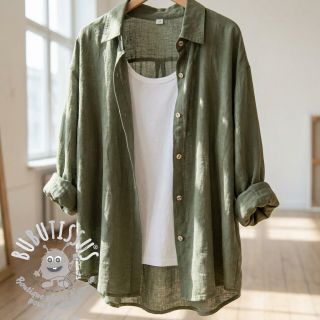 Tissu coton SLUB WASHED pickle