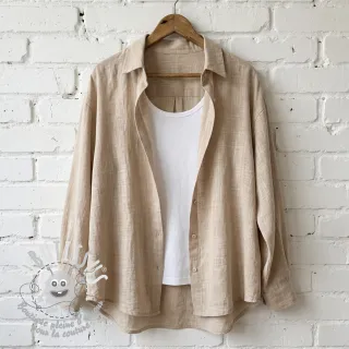 Tissu coton SLUB WASHED beige