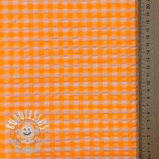 Tissu coton YARN DYED NEON SMALL Checks orange
