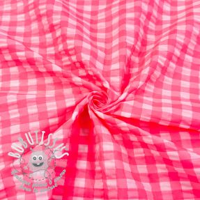 Tissu coton YARN DYED NEON BIG Checks pink