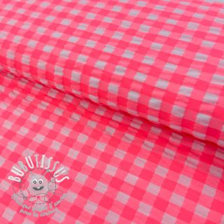 Tissu coton YARN DYED NEON BIG Checks pink