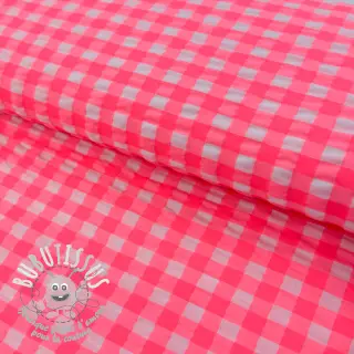 Tissu coton YARN DYED NEON BIG Checks pink