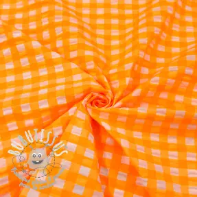 Tissu coton YARN DYED NEON BIG Checks orange