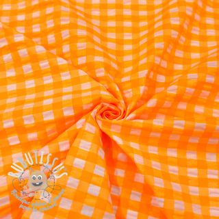 Tissu coton YARN DYED NEON BIG Checks orange