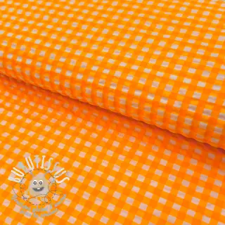 Tissu coton YARN DYED NEON BIG Checks orange