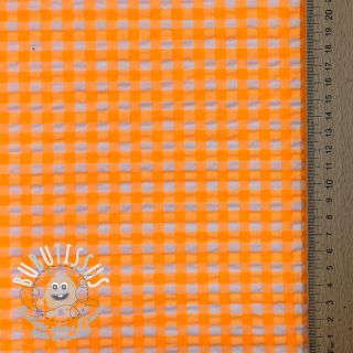 Tissu coton YARN DYED NEON BIG Checks orange