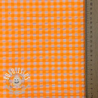 Tissu coton YARN DYED NEON BIG Checks orange