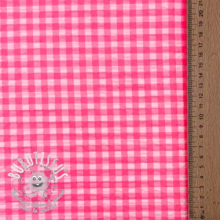 Tissu coton YARN DYED NEON SMALL Checks pink