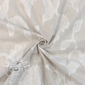Tissu coton YARN DYED Stripes JACQUARD Flowers sand