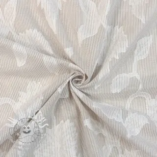 Tissu coton YARN DYED Stripes JACQUARD Flowers sand