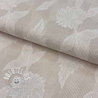 Tissu coton YARN DYED Stripes JACQUARD Flowers sand